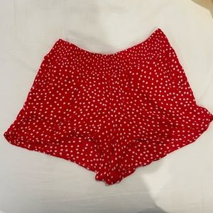 Red and White Polka Dot Shorts